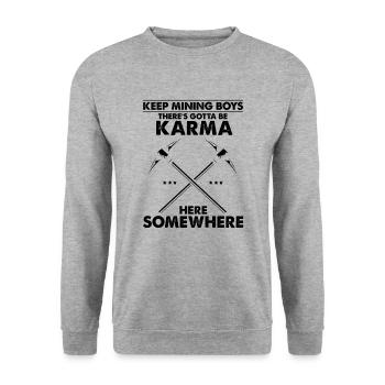 Gold Digger Gold Panning Gold Mining Designs - Unisex Sweatshirt - salt & pepper - Front - Alina (178cm) & Michal (187cm)