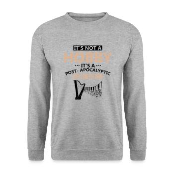 Harp design for harpist and harp player - Unisex Sweatshirt - salt & pepper - Front - Alina (178cm) & Michal (187cm)