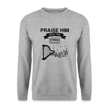 Conceptions de harpiste pour conceptions de harpiste - Sweat-shirt Unisexe - gris chiné - Devant - Alina (178cm) & Michal (187cm)