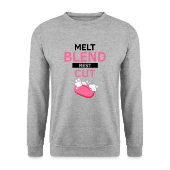 Conception de fabrication de savon pour les conceptions de fabricants de savon - Sweat-shirt Unisexe - gris chiné - Devant - Alina (178cm) & Michal (187cm)