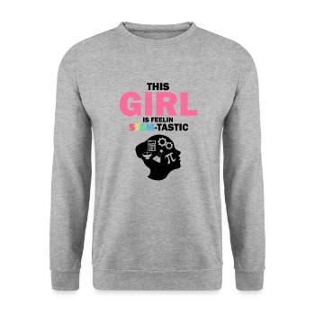 Steminist Science Design for Women Science - Unisex Sweatshirt - salt & pepper - Front - Alina (178cm) & Michal (187cm)