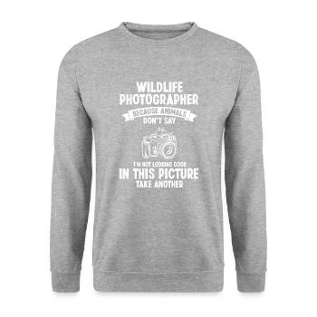 Afrikanische Familienreise Design für Afrika - Unisex Pullover - Weißgrau meliert - Vorne - Alina (178cm) & Michal (187cm)