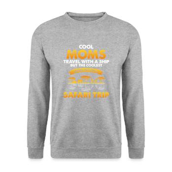 Safari Familienurlaub Design für Afrika Savanne - Unisex Pullover - Weißgrau meliert - Vorne - Alina (178cm) & Michal (187cm)
