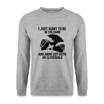 Conception Clydesdale pour clydesdale Riders - Sweat-shirt Unisexe - gris chiné - Devant - Alina (178cm) & Michal (187cm)