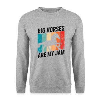 Conception Clydesdale pour clydesdale Riders - Sweat-shirt Unisexe - gris chiné - Devant - Alina (178cm) & Michal (187cm)
