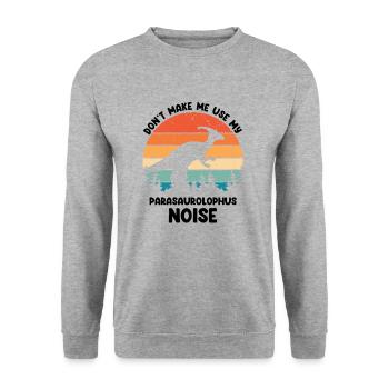 Dinosaurier Motif für Paläontologen - Unisex Pullover - Weißgrau meliert - Vorne - Alina (178cm) & Michal (187cm)
