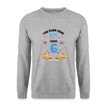 Parasaurolophus Enfants pour l’anniversaire des dinosaures - Sweat-shirt Unisexe - gris chiné - Devant - Alina (178cm) & Michal (187cm)
