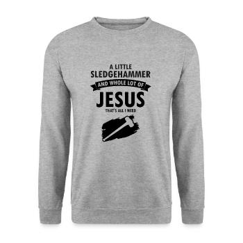 House demolition and house renovation - Unisex Sweatshirt - salt & pepper - Front - Alina (178cm) & Michal (187cm)