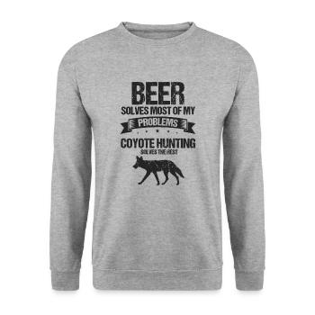 Conception de coyote pour les réacteurs de coyote - Sweat-shirt Unisexe - gris chiné - Devant - Alina (178cm) & Michal (187cm)