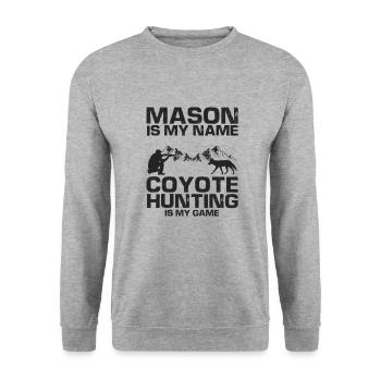 Conception de coyote pour les réacteurs de coyote - Sweat-shirt Unisexe - gris chiné - Devant - Alina (178cm) & Michal (187cm)