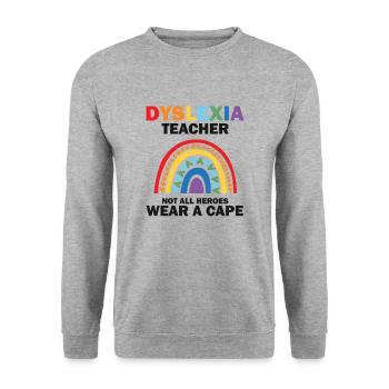 Dyslexia Awareness and Dyslexia Teachers - Unisex Sweatshirt - salt & pepper - Front - Alina (178cm) & Michal (187cm)