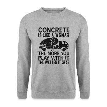 Concrete construction design for construction workers and construction site - Unisex Sweatshirt - salt & pepper - Front - Alina (178cm) & Michal (187cm)