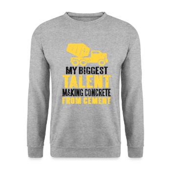 Concrete construction design for construction workers and construction site - Unisex Sweatshirt - salt & pepper - Front - Alina (178cm) & Michal (187cm)
