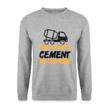 Concrete construction design for construction workers and construction site - Unisex Sweatshirt - salt & pepper - Front - Alina (178cm) & Michal (187cm)