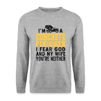 Concrete construction design for construction workers and construction site - Unisex Sweatshirt - salt & pepper - Front - Alina (178cm) & Michal (187cm)