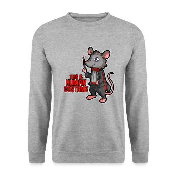 Opossum Spruch für Tierliebhaber und Possum - Unisex Pullover - Weißgrau meliert - Vorne - Alina (178cm) & Michal (187cm)