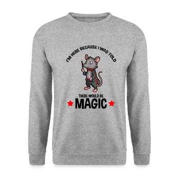 Opossum Design für Possum Fans und Opossum Fans - Unisex Pullover - Weißgrau meliert - Vorne - Alina (178cm) & Michal (187cm)