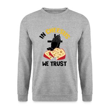 Gouda lovers for smoked Gouda - Unisex Sweatshirt - salt & pepper - Front - Alina (178cm) & Michal (187cm)