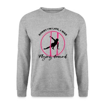 Aerial Silk Dancer for Aerial Ribbon and Aerialist - Unisex Sweatshirt - salt & pepper - Front - Alina (178cm) & Michal (187cm)