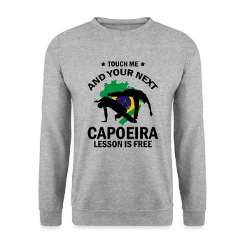 Capoeira pour arts martiaux mixtes et kickboxing - Sweat-shirt Unisexe - gris chiné - Devant - Alina (178cm) & Michal (187cm)