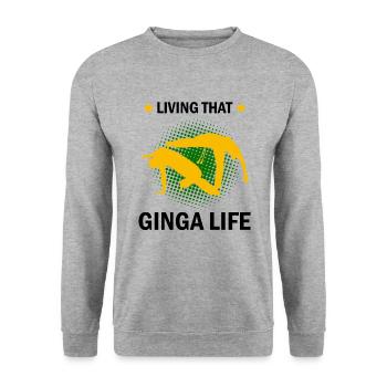 Instruments de capoeira pour la danse brésilienne - Sweat-shirt Unisexe - gris chiné - Devant - Alina (178cm) & Michal (187cm)