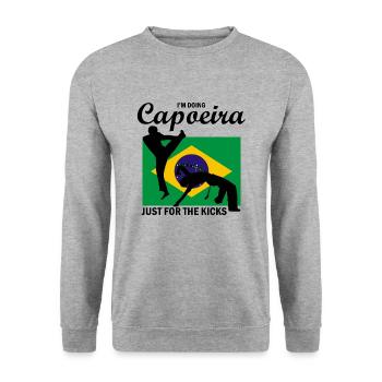 Ginga Capoeira pour les arts martiaux brésiliens - Sweat-shirt Unisexe - gris chiné - Devant - Alina (178cm) & Michal (187cm)