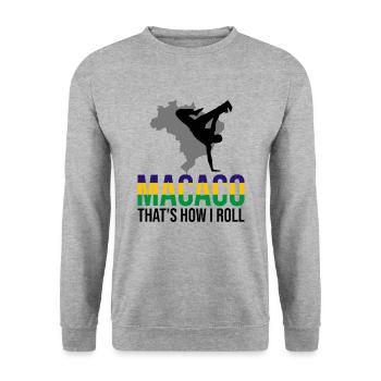 Brasilianische Kampfkunst für Capoeira Instrumente - Unisex Pullover - Weißgrau meliert - Vorne - Alina (178cm) & Michal (187cm)