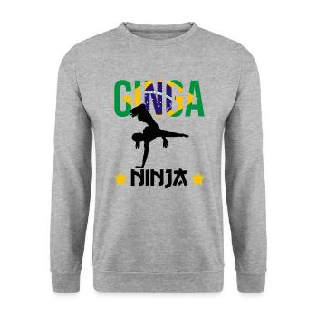 Instruments de capoeira pour la danse brésilienne - Sweat-shirt Unisexe - gris chiné - Devant - Alina (178cm) & Michal (187cm)