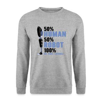 Conception de prothèses de jambe et prothèses de jambe - Sweat-shirt Unisexe - gris chiné - Devant - Alina (178cm) & Michal (187cm)