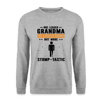 Conception de jambe bionique pour prothèses de jambe - Sweat-shirt Unisexe - gris chiné - Devant - Alina (178cm) & Michal (187cm)
