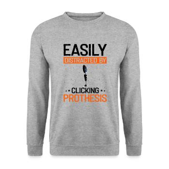 Conception de prothèses de jambe et prothèses de jambe - Sweat-shirt Unisexe - gris chiné - Devant - Alina (178cm) & Michal (187cm)