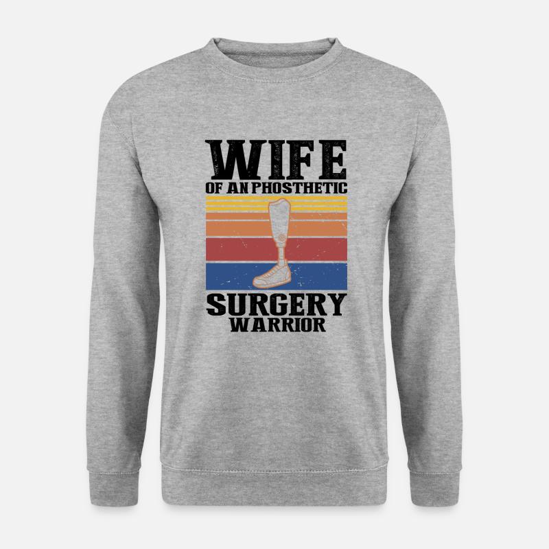Beinprothesendesign und Beinprothesen - Unisex Pullover - Weißgrau meliert