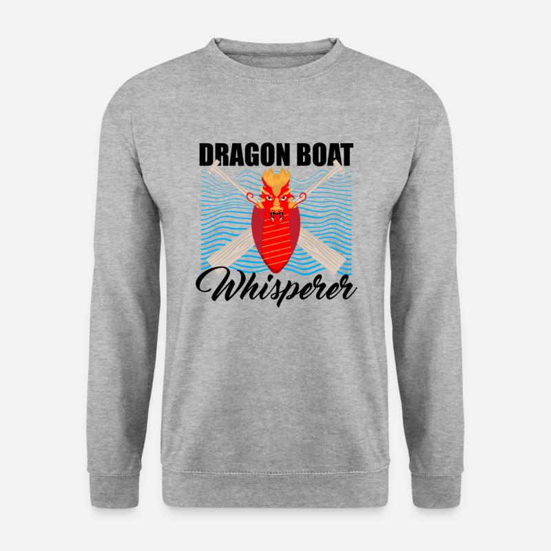Drachenboot Trainer für chinesische Bootsrennen - Unisex Pullover - Weißgrau meliert