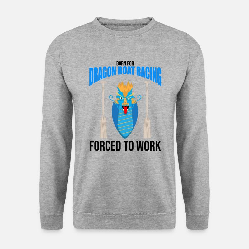 Drachenbootfahren-Thema für Drachenbootpaddeln - Unisex Pullover - Weißgrau meliert