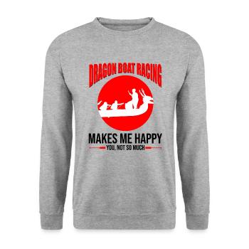 Dragon Boat Paddle pour le Festival de course de bateaux-dragons - Sweat-shirt Unisexe - gris chiné - Devant - Alina (178cm) & Michal (187cm)