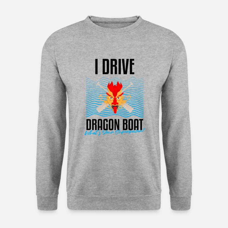Drachenbootrennen-Design für Drachenbootfahren - Unisex Pullover - Weißgrau meliert