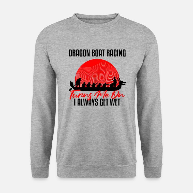 Drachenbootrennen-Design für Drachenbootfahren - Unisex Pullover - Weißgrau meliert