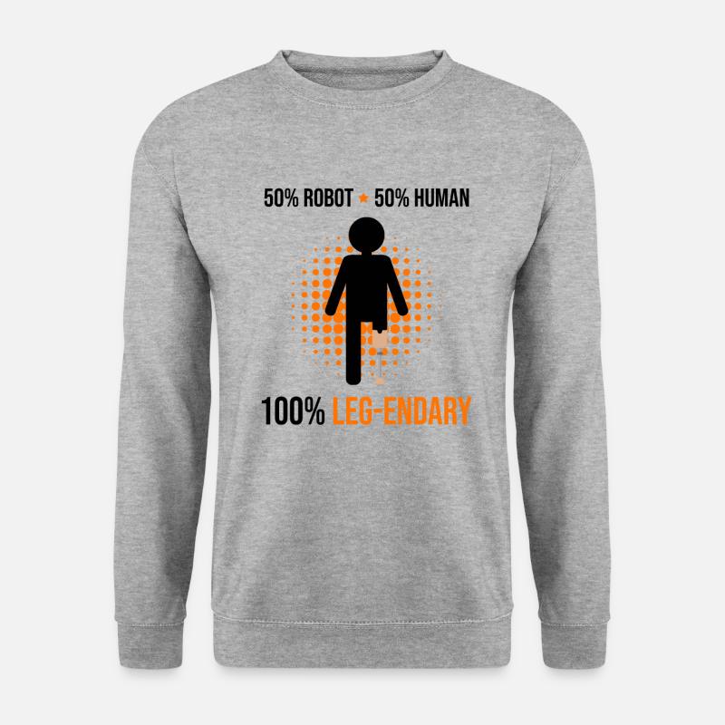 Beinprothesendesign und Beinprothesen - Unisex Pullover - Weißgrau meliert