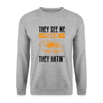 Chinese Boat Race for Dragon Boat Trainers - Unisex Sweatshirt - salt & pepper - Front - Alina (178cm) & Michal (187cm)