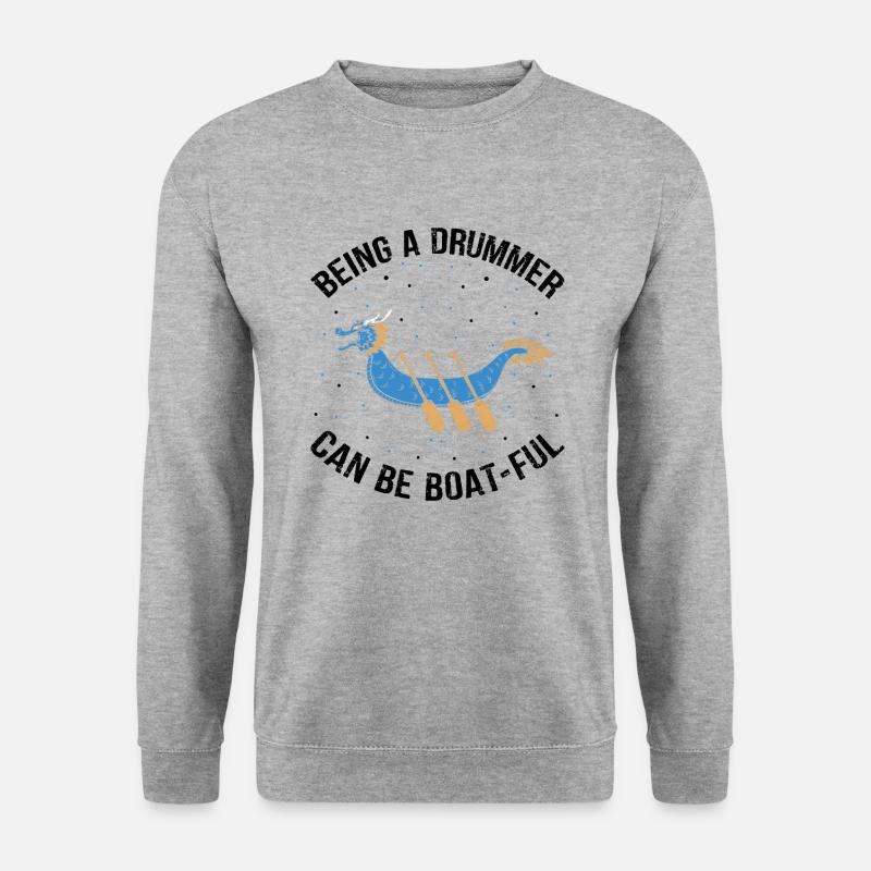 Drachenboot und Drachenboot Crew - Unisex Pullover - Weißgrau meliert
