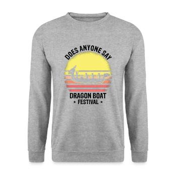 Dragon Boat Racing Theme for Dragon Boating - Unisex Sweatshirt - salt & pepper - Front - Alina (178cm) & Michal (187cm)