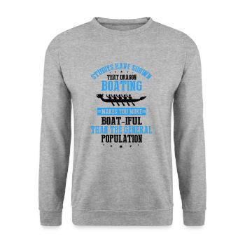 Drachenboot Crew und Drachenbootfahren - Unisex Pullover - Weißgrau meliert - Vorne - Alina (178cm) & Michal (187cm)