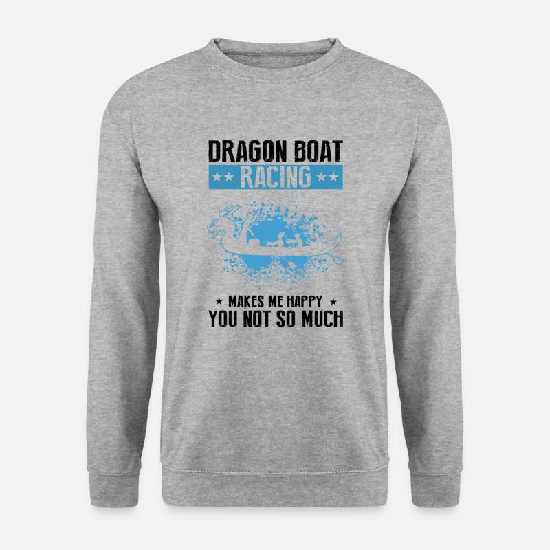 Drachenboot Trainer und Drachenboot - Unisex Pullover - Weißgrau meliert