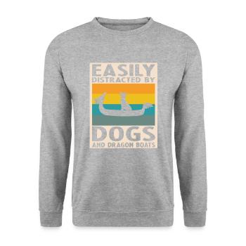 Drachenboot Crew und Drachenbootfahren - Unisex Pullover - Weißgrau meliert - Vorne - Alina (178cm) & Michal (187cm)