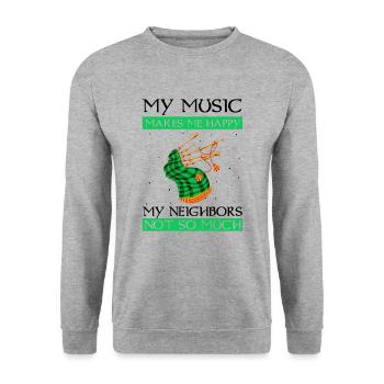 Dudelsack für Dudelsackspieler und Schotten - Unisex Pullover - Weißgrau meliert - Vorne - Alina (178cm) & Michal (187cm)