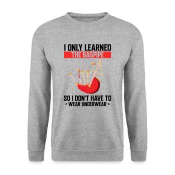 Citation de cornemuse pour les musiciens écossais et de cornemuse - Sweat-shirt Unisexe - gris chiné - Devant - Alina (178cm) & Michal (187cm)