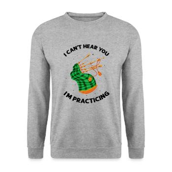 Bagpipes for pipers and Scots - Unisex Sweatshirt - salt & pepper - Front - Alina (178cm) & Michal (187cm)