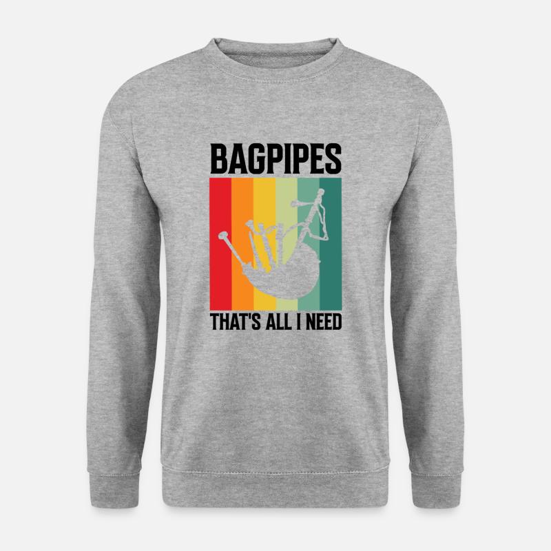 Dudelsack für Dudelsacklehrer und Dudelsackspieler - Unisex Pullover - Weißgrau meliert