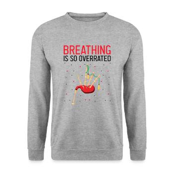 Citation de cornemuse pour les musiciens écossais et de cornemuse - Sweat-shirt Unisexe - gris chiné - Devant - Alina (178cm) & Michal (187cm)