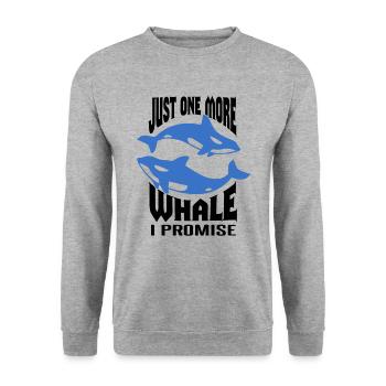 Ozean Meer Wal Zitat für Wal Meeressäugetiere - Unisex Pullover - Weißgrau meliert - Vorne - Alina (178cm) & Michal (187cm)